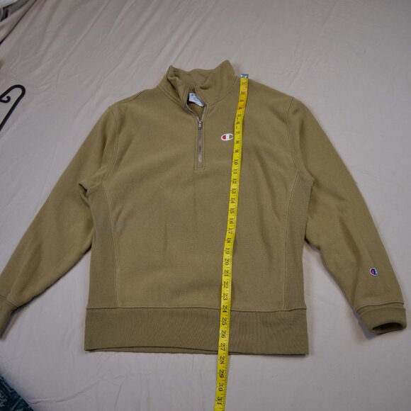 Champion Reverse Weave Beige Quarter Zip Sweatshirt - Picture 3 of 5